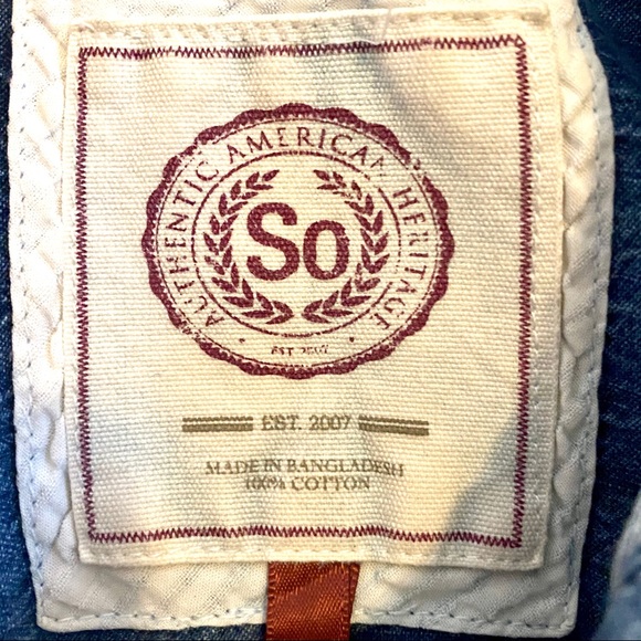 SO | Denim Button Down Shirt Size XS - Picture 6 of 8